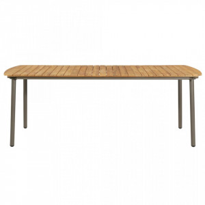 Masa de gradina, 200x100x72 cm, lemn masiv de acacia si otel - V47297V - Img 2