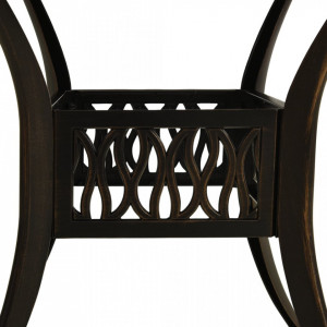 Masă de grădină, bronz, 90x90x74 cm, aluminiu turnat - V315585V - Img 4