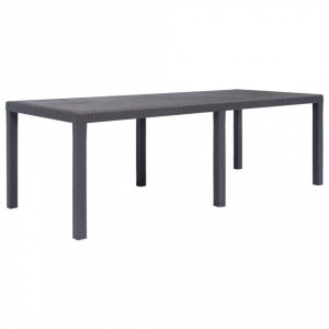 Masa de gradina, maro, 220x90x72 cm , plastic, aspect ratan - V45609V - Img 1