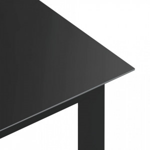 Masă de grădină, negru, 150x90x74 cm, aluminiu și sticlă - V312201V - Img 4