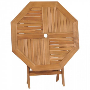 Masă de grădină pliabilă, 85 x 85 x 76 cm, lemn masiv de tec - V47418V - Img 3
