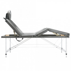 Masă de masaj cu 4 zone, cadru aluminiu, antracit, 186 x 68 cm - V110176V - Img 3