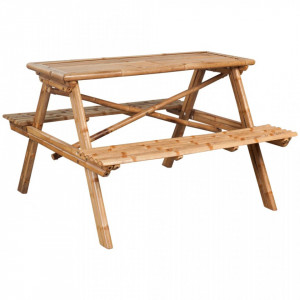 Masă de picnic, 115x115x81 cm, bambus - V341754V - Img 2