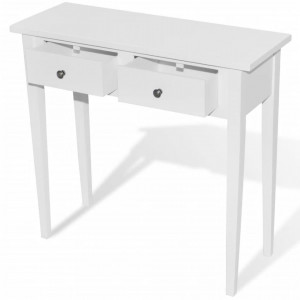 Masa de toaleta tip consola cu doua sertare, alb - V241145V - Img 2