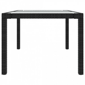 Masă grădină, negru, 150x90x75 cm sticlă securizată & poliratan - V316705V - Img 4