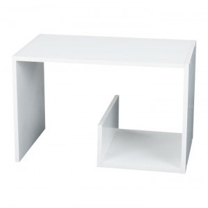Masă portabilă cu poliţă, albă, 59x36x38 cm - TP235874 - Img 15