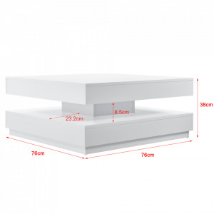 Masuta cafea cu blat rotativ alb - P65749133 - Img 4