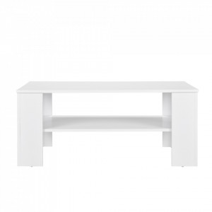 Masuta cafea cu polita depozitare efect lemn alb - P51718416