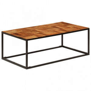 Masuta de cafea, 110 x 40 x 60 cm, lemn masiv de acacia si otel - V246678V