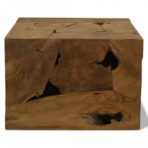Masuta de cafea, 50 x 50 x 35 cm, lemn de tec natural, maro - V244557V - Img 3