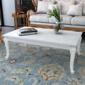 Masuta de cafea, alb extralucios, 115x65x42 cm - V243381V