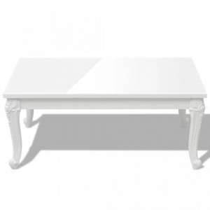 Masuta de cafea din fibra de sticla lucioasa 100x60x42 cm alba - V243380V - Img 3