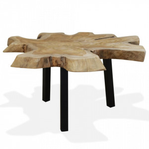 Masuta de cafea din lemn de tec natural, 80 x 70 x 38 cm - V244550V