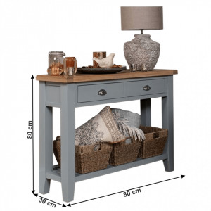 Măsuţă, masă tip consolă nuc și gri 80x30x80 cm - TP280949 - Img 2
