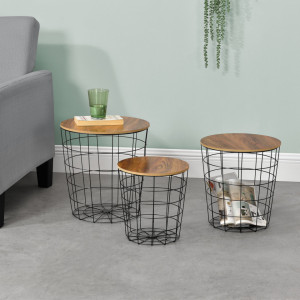 Masute living, set 3 buc masuri diferite cu blat detasabil - P71356368