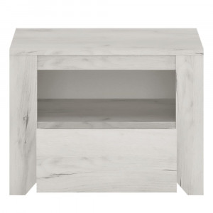 Noptieră cu 1 sertar, alb craft, 49x37,6x40 cm - TP109404