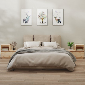 Noptiere, 2 buc, 60x34x51 cm, lemn masiv de pin - V814375V - Img 2