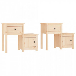 Noptiere, 2 buc., 79,5x38x65,5 cm, lemn masiv de pin - V814540V