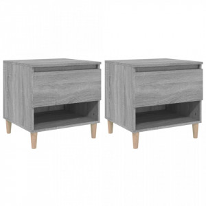 Noptiere, 2 buc., gri sonoma, 50x46x50 cm, lemn prelucrat - V819545V
