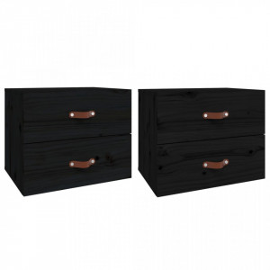 Noptiere de perete, 2 buc., negru, 50x36x40 cm - V820985V