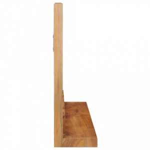 Oglinda de perete cu raft, 60x12x40 cm, lemn masiv de tec - V289071V - Img 3