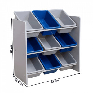 Organizator / raft pentru jucării, gri și albastru - TP299193 - Img 2