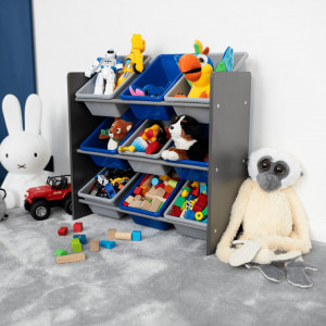 Organizator / raft pentru jucării, gri și albastru - TP299193 - Img 3