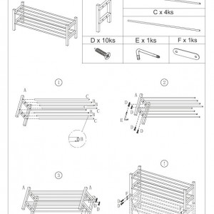 Pantofar cu rafturi, alb şi argintiu, 100x30x37 cm - TP227898 - Img 3