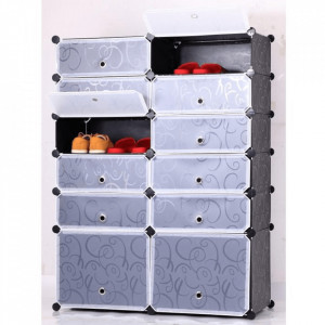 Pantofar, organizator de pantofi modular, negru, 96x37x37 cm - TP182594 - Img 6