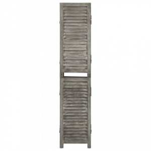 Paravan de cameră cu 4 panouri, gri, 143x166 cm, lemn masiv - V338575V - Img 1