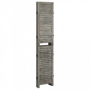 Paravan de cameră cu 4 panouri, gri, 143x166 cm, lemn masiv - V338575V - Img 3