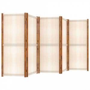 Paravan de cameră cu 5 panouri, alb crem, 350x180 cm - V319185V - Img 4
