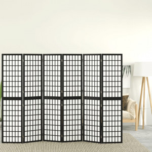 Paravan pliabil cu 6 panouri, stil japonez, negru, 240x170 cm - V352082V - Img 2
