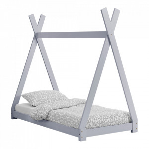 Pat copii, 148,5x76x138 cm, gri deschis - P67263871 - Img 4