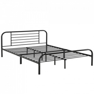 Pat rama metalica Atammik 180, 208 x 185 x 85 cm, otel, negru, pentru 2 persoana, fara saltea - P71671926 - Img 2
