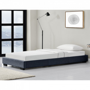 Pat tapitat modern, 214 x 96 x 20 cm, gri inchis, pentru 1 persoana - P67234588 - Img 1