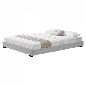 Pat tapitat modern imitatie piele, 214 x 146 x 20 cm, alb, pentru 2 persoane - P67234586 - Img 2
