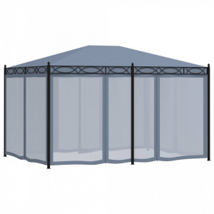 Pavilion cu ecrane din plasă, antracit, 3 x 4 m, oțel - V48057V - Img 4