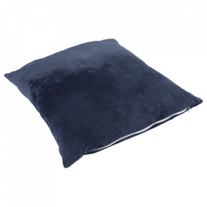Pernă, material textil de catifea albastru închis, 45x45 cm - TP238757 - Img 5
