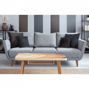 Pernă, material textil de catifea gri închis, 60x60 cm - TP238899 - Img 2