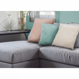Pernă, material textil de catifea mentă, 45x45 cm - TP238745 - Img 3