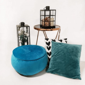Pernă, material textil de catifea petrol, 45x45 cm - TP238762 - Img 17