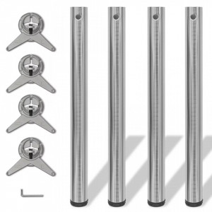 Picioare de masa inaltime reglabila din nichel slefuit, 710 mm, 4 buc - V242136V