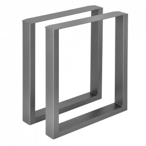 Picioare masa, set 2 buc 60 x 72 cm, gri metalic - P57353521 - Img 1
