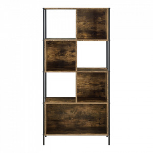 Raft, biblioteca, 153,5 x 73 x 30 cm, negru/maro - P77015988 - Img 4
