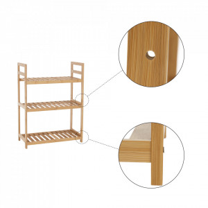 Raft cu 3 poliţe, bambus natural, 53x26x71 cm - TP296528 - Img 10