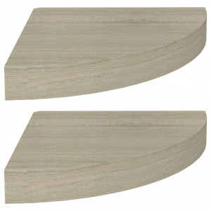 Rafturi colt de perete, 2 buc., stejar, 25 x 25 x 3,8 cm, MDF - V323905V - Img 2