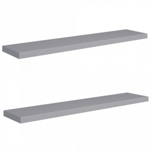 Rafturi de perete suspendate, 2 buc., gri, 120x23,5x3,8 cm, MDF - V323863V - Img 2