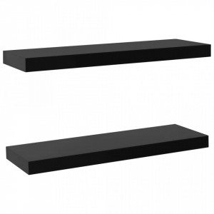 Rafturi de perete suspendate, 2 buc., negru, 60x20x3,8 cm - V288201V - Img 2