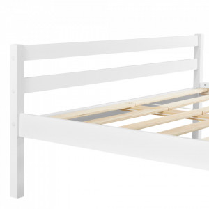 Rama pat cu somiera pentru 2 persoane, 206 x 186 x 60 cm, 200 Kg, brad, alb - P65373548 - Img 3